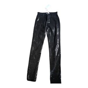 3 x $135 AMEN women’s black embellished jeans size 38 biker moto rocker punk